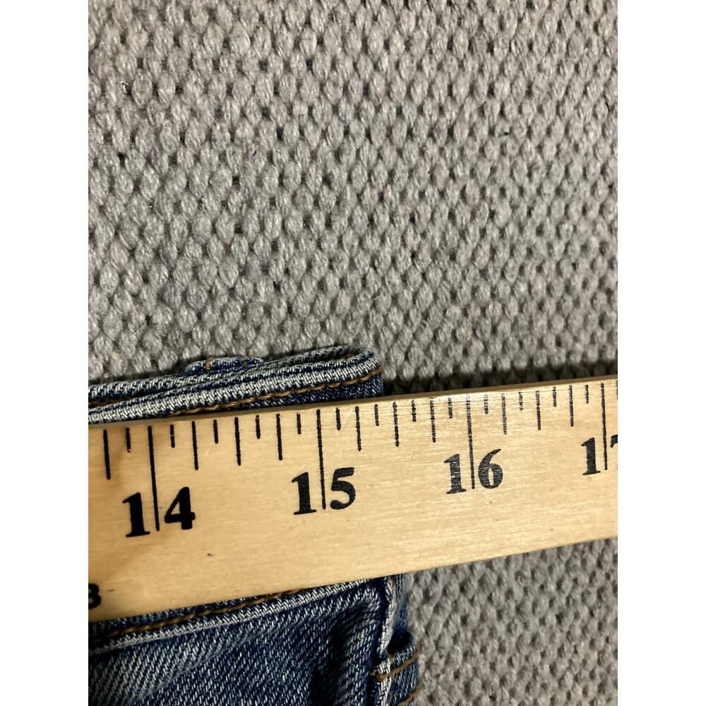 Cello Denim Jean Shorts Womens Large Blue Ripped Distressed Button Fly Grunge‎ - Picture 7 of 11